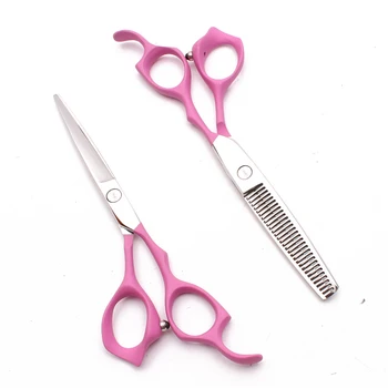 

2Pcs C1124 6.0" Customized Logo Elastic Handle Professional Hairdressing Scissors Thinning Shears Cutting Scissors Hair Scissors