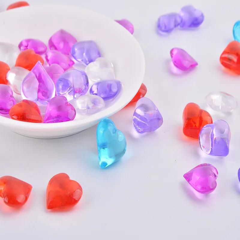 3D сердце смолы Стразы Кристалл смешанный цвет акриловый кристаллический камень
