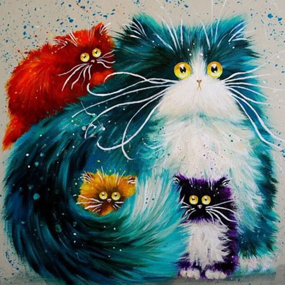 

ArtSailing pictures by numbers on canvas Cute colorful Cats painting by numbers with acrylic paints Posters with frame NP-472