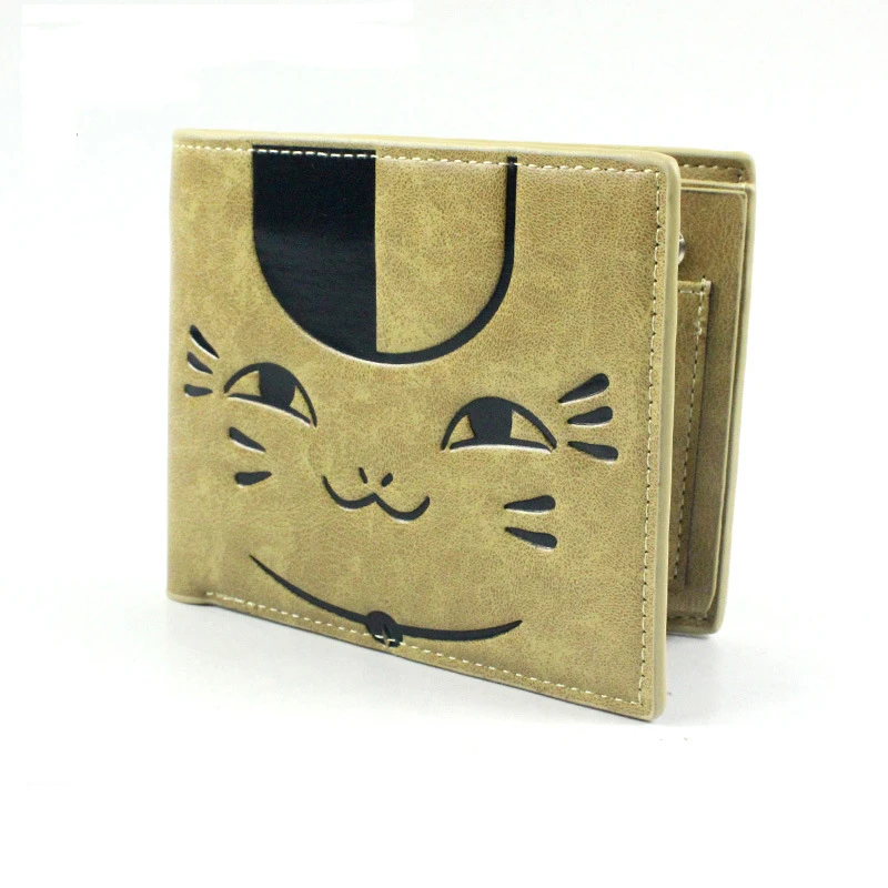 

Khaki Multilayer Japanese Anime Natsume yuujinchou teacher cat PU short wallet