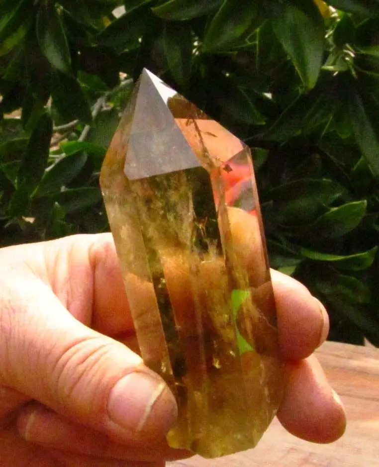 

61017+++156g long AAA NATURAL CITRINE SMOKY QUARTZ CRYSTAL POINT Healing