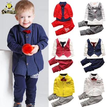 

1 2 4 year Children clothing sets casual kids sport suits Baby boys clothes gentleman suit costume for girls boutique outfits