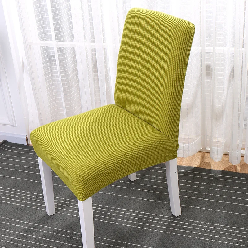 

Simple Nordic Style Seat Chair Covers Elastic Linen-cotton Slipcover for Hotel Dining Room Quality Removable Kitchen Chair Cover
