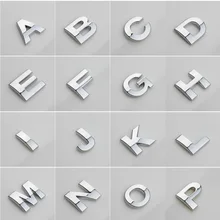 Motorcycle SUV 3D English Letter Car Stickers Digital Arabic Numbers Decals DIY Badge Logo Emblem For Ford VW TOYOTA PEUGEOT VTI