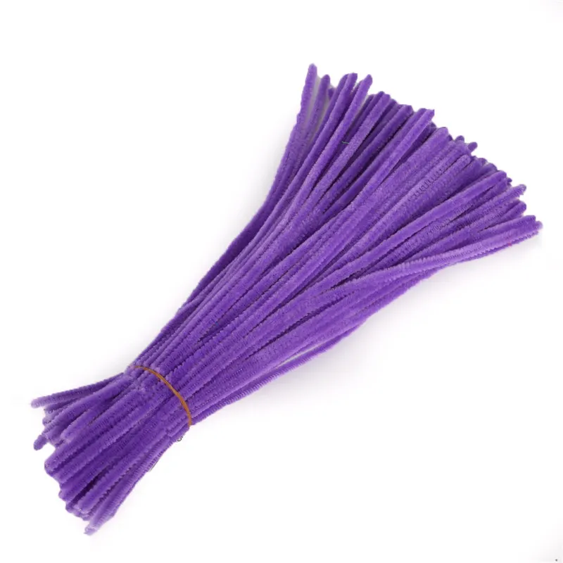 100 шт(толщина 5 мм х длина 30 см) Детская плюшевая обучающая игрушка ремесла красочные трубы очиститель игрушки ручная работа, сделай сам, ремесло - Цвет: Purple