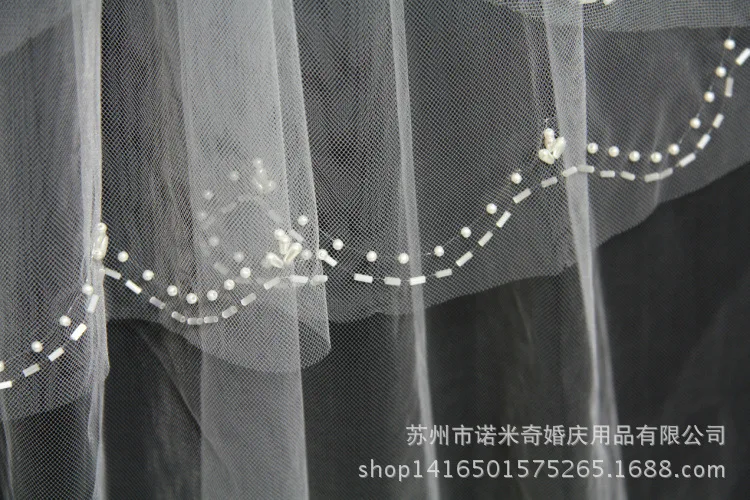 Реальные фотографии белый свадебная вуаль цвета слоновой кости Короткие с расческой бисером Мантилья Свадебные аксессуары, фата ВЭУ де Noiva