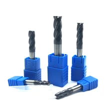 Fraise cnc en carbure de tungstène, 4 cannelures, 4mm, 5mm, 6mm, 8mm, 12mm, HRC50