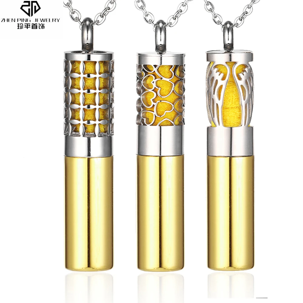 

Elegant Perfume Diffuser Essential Oil Bottle Pendant Stainless Steel Hollow Fragrance Jewelry Aromatherapy Diffuser Necklace