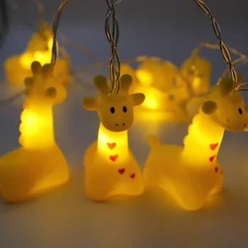 

1.5m10LED New Year Christmas Battery Waterproof Cartoon Giraffe Fairy Light String Baby Bedroom Decoration Christmas Garland