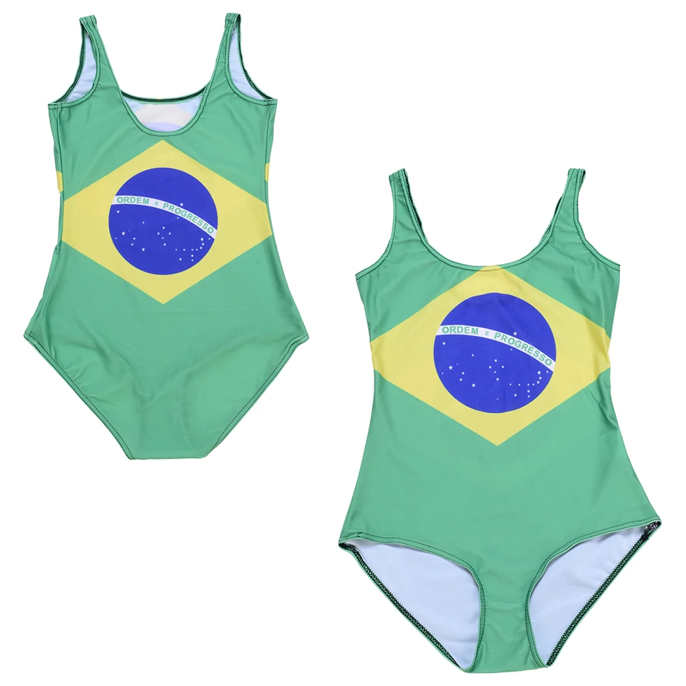 Buy BRASIL LOGO One Piece Swimsuit Female Swimwear