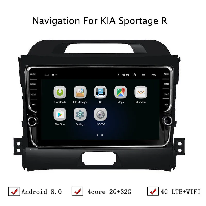 9 &quotAndroid 6 0/8 1 Автомобильная dvd навигационная система для Kia Sportage R 2010 2016