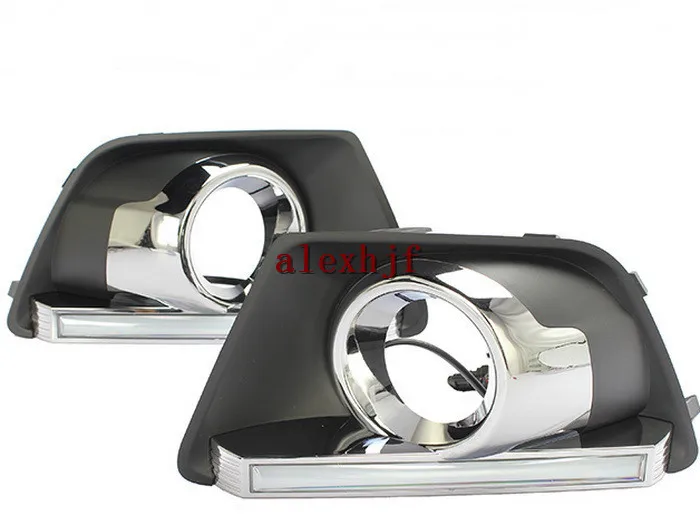 

July King LED Daytime Running Lights DRL with Fog Lamp Cover case for Ford EcoSport 2013~ON, LED Light Guide Fog Lamp 1:1