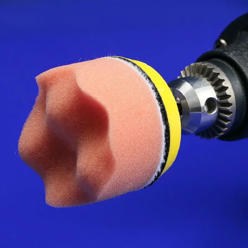 5pcs Sponge Wheel + one 6mm Shank Sticker Disk 50mm Wave Sponge