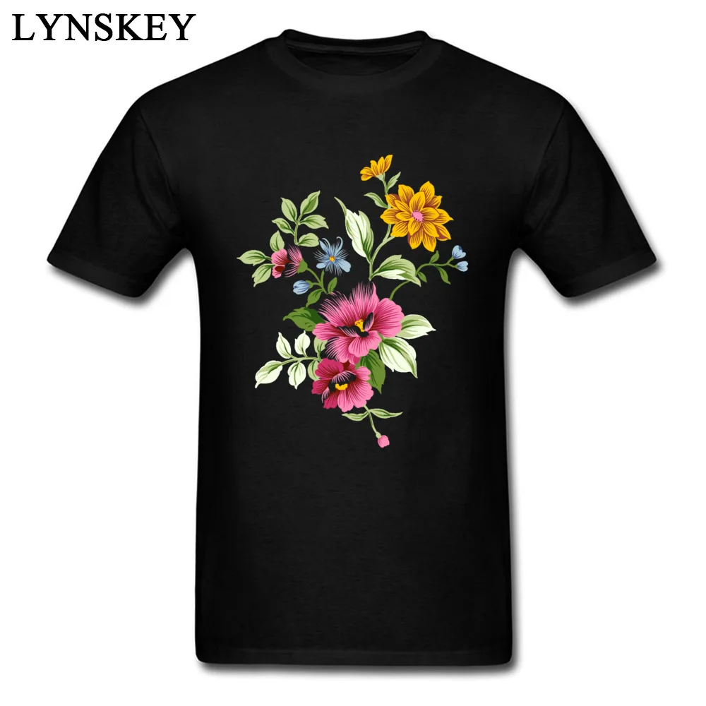 Family Tops Shirt Discount O Neck Short Sleeve 4-2-abstract-flower-picture 100% Cotton Mens T-Shirt Casual Summer Tee-Shirts 4-2-abstract-flower-picture black