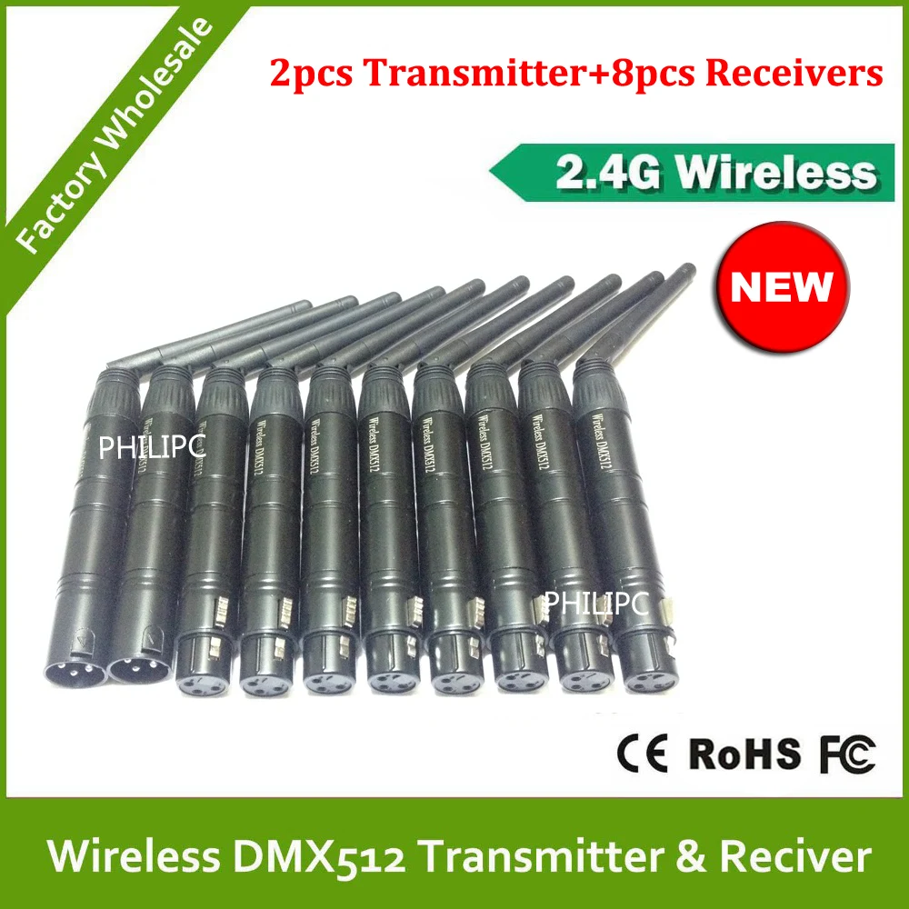 Лучшее качество! 10 шт./лот 2 4G беспроводной DMX 512 передатчик приемник Стабильный