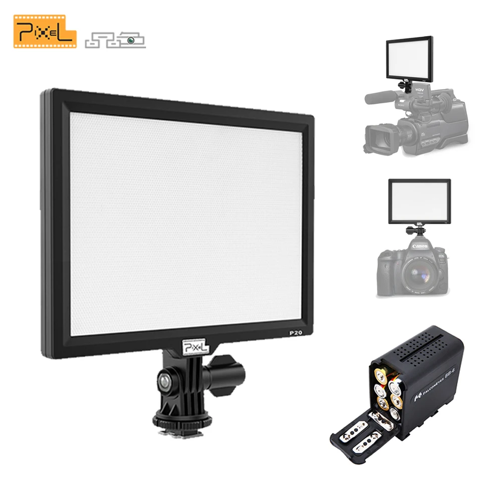 

PixeL LED video light Studio For Video Bi-Color & Dimmable Adjustable Luminance for Canon Nikon DSLR Cameras DV Camcorder
