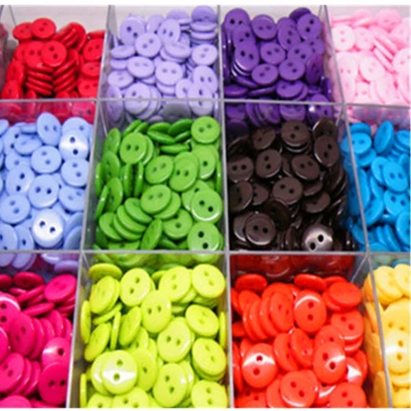 

100X RESIN BUTTONS MIXED COLOURS CRAFT SCRAPBOOK SEWING Colourful 2 Hole 8mm