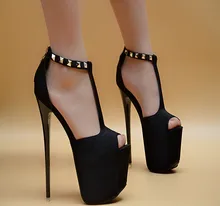 Catwalk super high heels fine with waterproof fish head sandals sexy nightclub hollow rivet shoes 16.5CM
