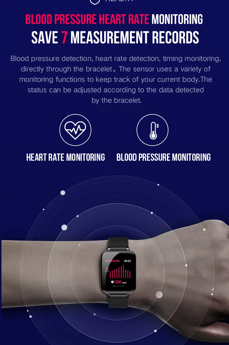 B57 Men Sport Smart Watch IP67 Smartwatch Heart Rate Monitor Blood Pressure Wristband Multiple Mode Women Wearable Fashion Watch