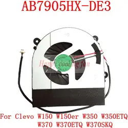 Новое и оригинальное ab7905hx-de3 3pin для Clevo W150 w150er w350 w350etq w370 w370etq w370skq ноутбук процессора вентилятор охлаждения