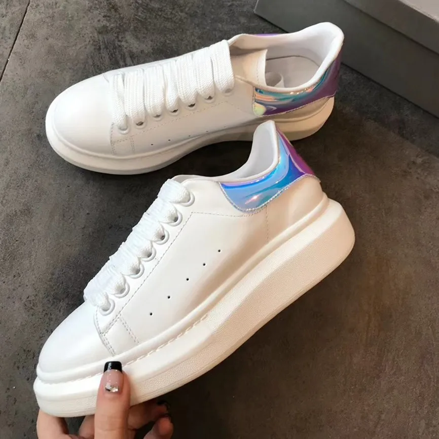 

Patchwork Heel Women Sneakers Genuine Leather Lace-up Ladies Vulcanized Shoes Four Seasons Platform Woman Casual Shoes Plus Size