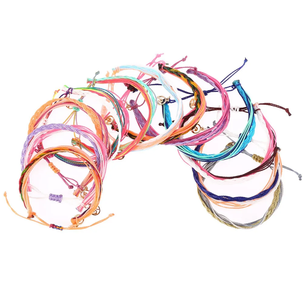 Handmade Wax String Water Proofing Bracelet Women Friendship Adjustable Size Homme Waterproof Beach Surf | Украшения и аксессуары