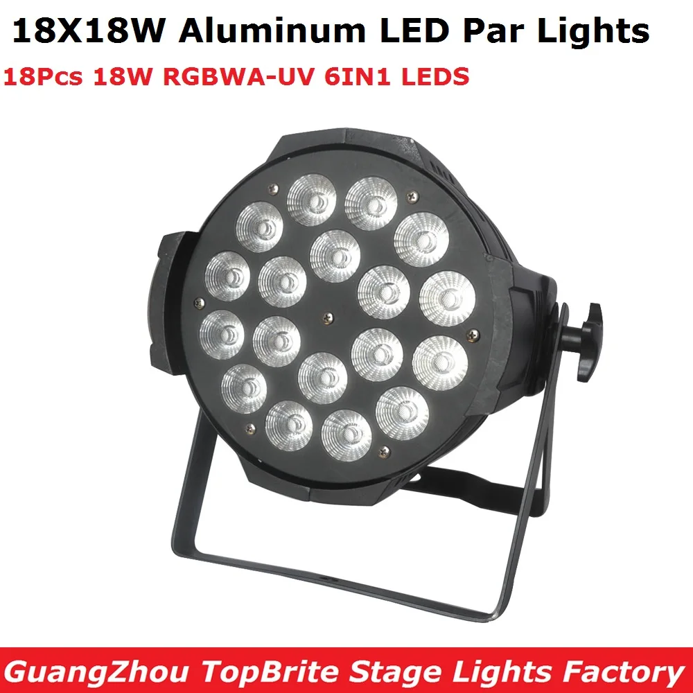 

Aluminum Alloy LED Par 18X18W RGBWA-UV 6IN1 LED Par Can Par LED Spotlights Dj Lighting Projector Stage Wash Effect Free Shipping