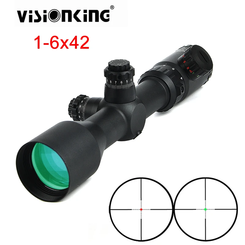 Прицел для охотничьей оптики Visionking 1,5-6x42 с 30 мм трубкой с подсветкой Mil-Dot 30 мм IR для 223 308 30-06 AR15 AK