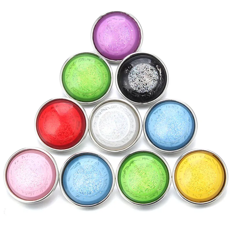 

10pcs/lot Colorful Mix Resin Snap Buttons Handmade Charms Fit 18mm 20mm Snap Bracelet Summer Button Jewelry ZD085