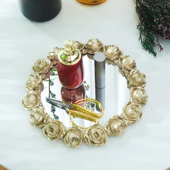 

Rose mirror tray fruit plate cake tray dessert table decoration