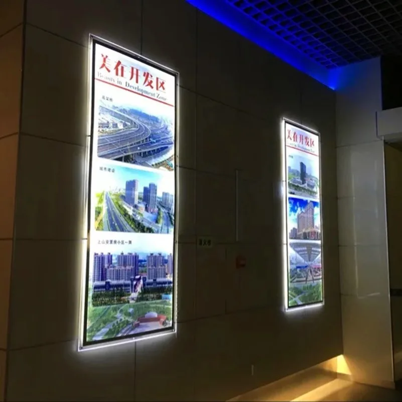 Ultra Fino Quadros de Pôster Acrílico Fixado Na Parede LED