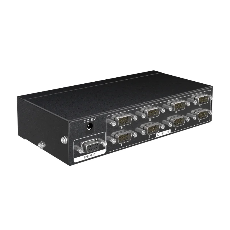 Industrial 4 or 8 Port RS232 Serial Port Splitter 1x8 8x1 Bidirectional