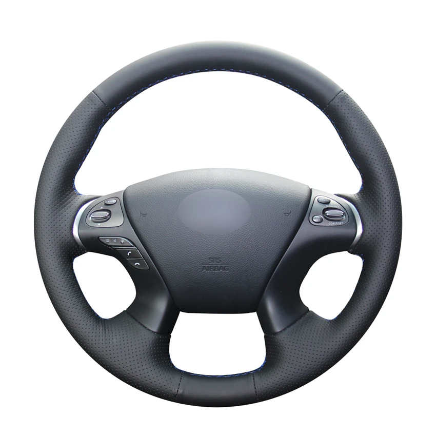 

Hand-stitched DIY Black PU Artificial Leather Car Steering Wheel Cover for Infiniti JX35 2013 M M25 M35 M37 M56 Q70 QX60 Nissan
