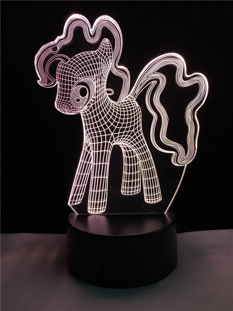 Luzes da Noite kawai bonito ponygirl unicórnio 3d Fonte de Luz : Lâmpadas Led