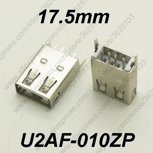 

10PCS U2AF-010Z/U2AF-010ZP USB 2.0 Connector H=17.5MM Straight Feet Charging Socket USB 2.0 Female Jack Data Transmission