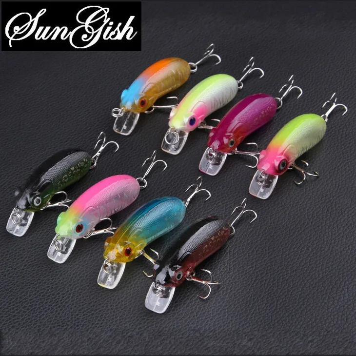 2016 New Style Little Fat Crank Fishing Lures Hard Bait Water Depth Isca Artificial Multi Lures Carp Fishing 8 Colors FA0148