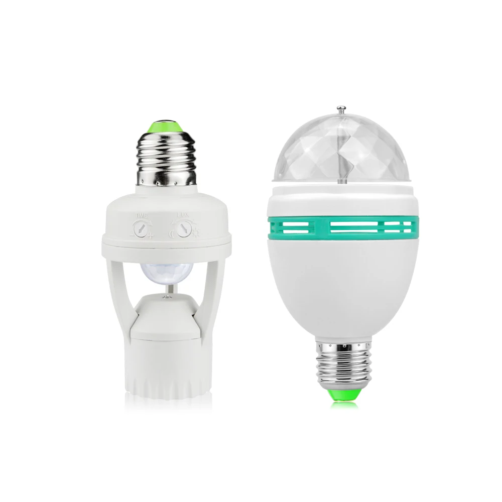 

E27 220V 110V Motion Sensor lamp night light Stage party Bulb table bedside lamp sensor lamp base Holder Luminaria