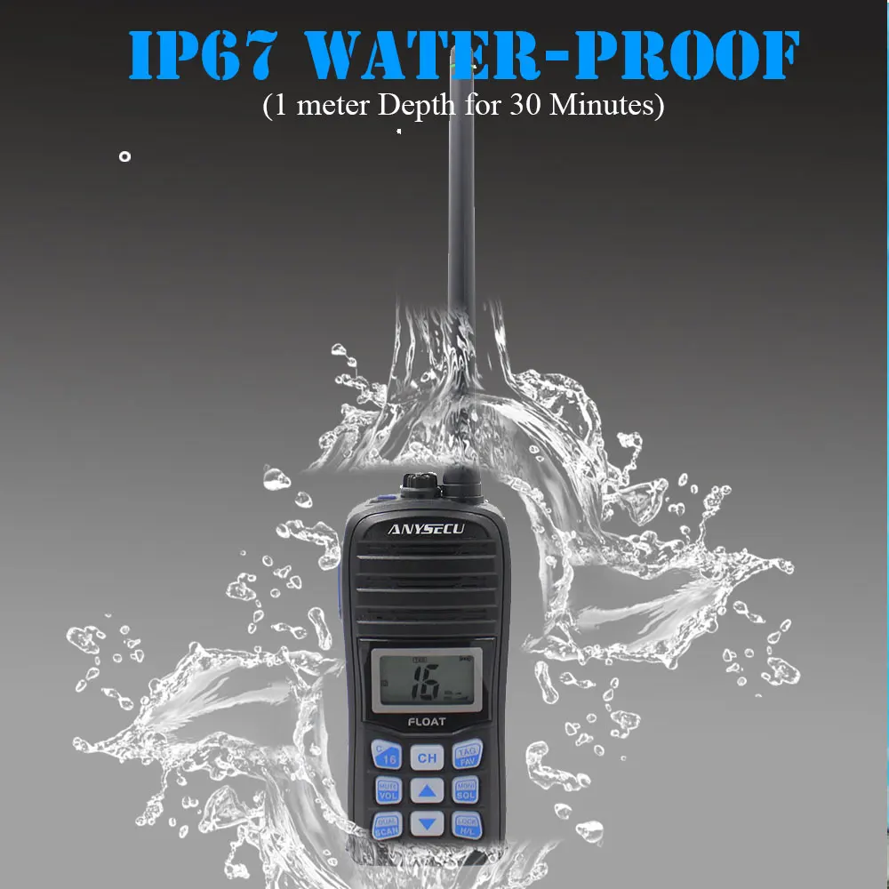 Рация поплавок Anysecu водонепроницаемая IP67 156 000 161 450 МГц 5 Вт|Рации| |