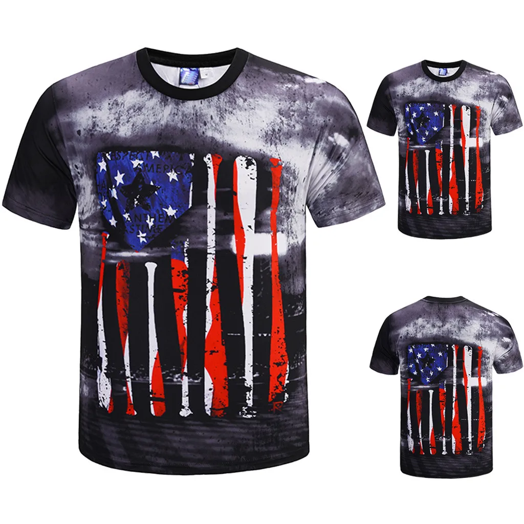 Womail футболки Короткие Для мужчин t \ x2dshirt 3D напечатанный американский футболка с
