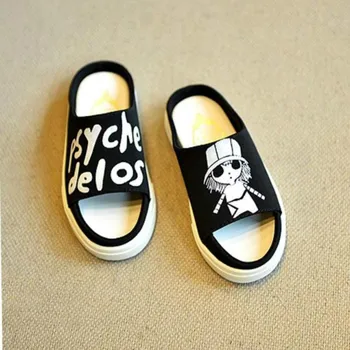

New Funny Boys Slippers Open Toe Leisure Slippers Soft Bottom Kids Slippers Anti-skid Cartoon AB Baby Beach Shoes Girls Slippers
