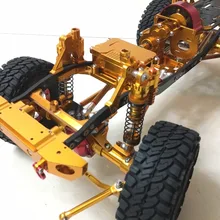 CNC 1/10 масштаб Рок Гусеничный Грузовик Алюминиевый осевой SCX10 шасси карбоновая рама колесная база 313 мм золотой цвет