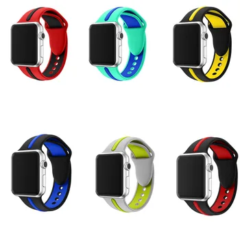 

Top quality silicone strap for apple watch sport band 44mm 42mm 40mm 38mm rubber wrist bracelet for iwatch 5/4/3/2/1 watch strap