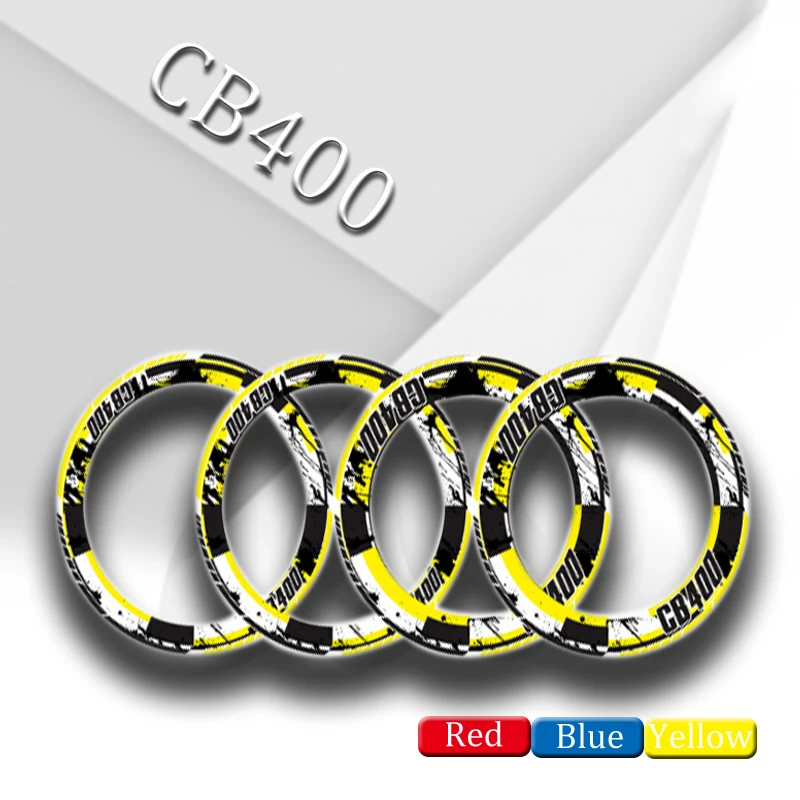 4 X Thick Edge Outer Rim Sticker Stripe Wheel Decals Fit all HONDA CB400 | Автомобили и мотоциклы
