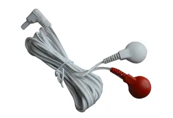 

10Pcs safety 2.35 Plug Electrode Lead Wires Connecting Cables with 2 Buttons For Digital TENS Therapy Machine Massager