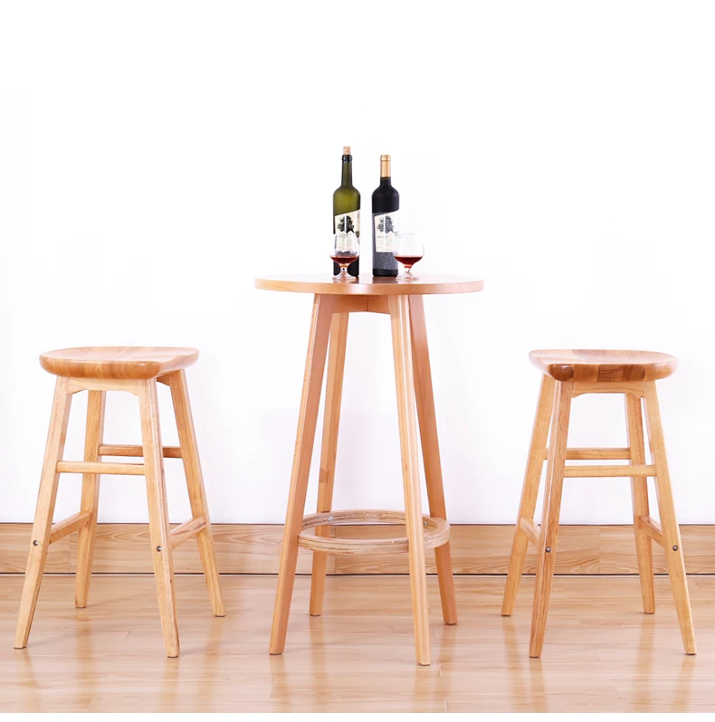 Solid wood bar stool American modern minimalist front desk stool creative European home high bar stool Solid wood bar stool American modern minimalist front desk stool creative European home high bar stool