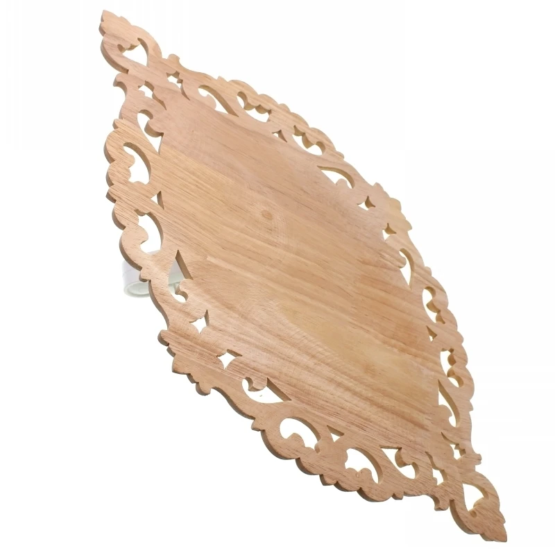 Ornament Crafts RUNBAZEF Wood Applique Circular Plate Door Heart Flower Cabinet Decorative Ornaments Figurines Miniatures Home Decor Figurine