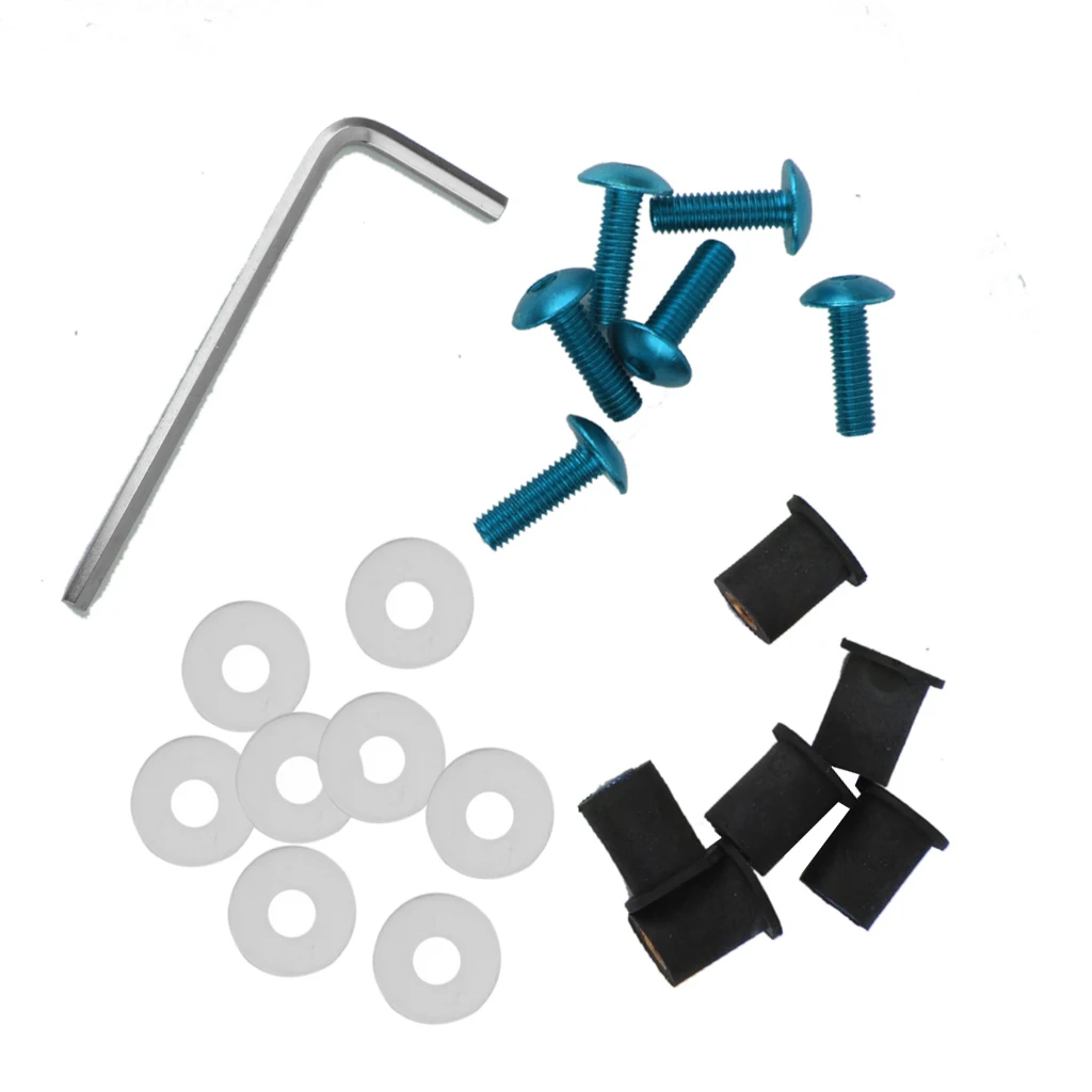 5mm Fairing Windscreen Screw Bolt Kit Windshield Mounting Nuts Kit de perno de tornillo trousse vis bolt 
