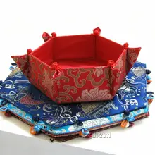 7 шт. модные Китайский Винтаж ручной работы складные шелковые коробки/корзина для конфет