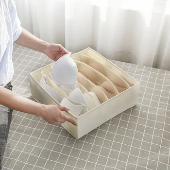 

Drawer Organizers Foldable Underwear Bra Boxes Scarf Socks Divider Drawers Oxford Cloth Wardrobe Closet Storage Accessories Item