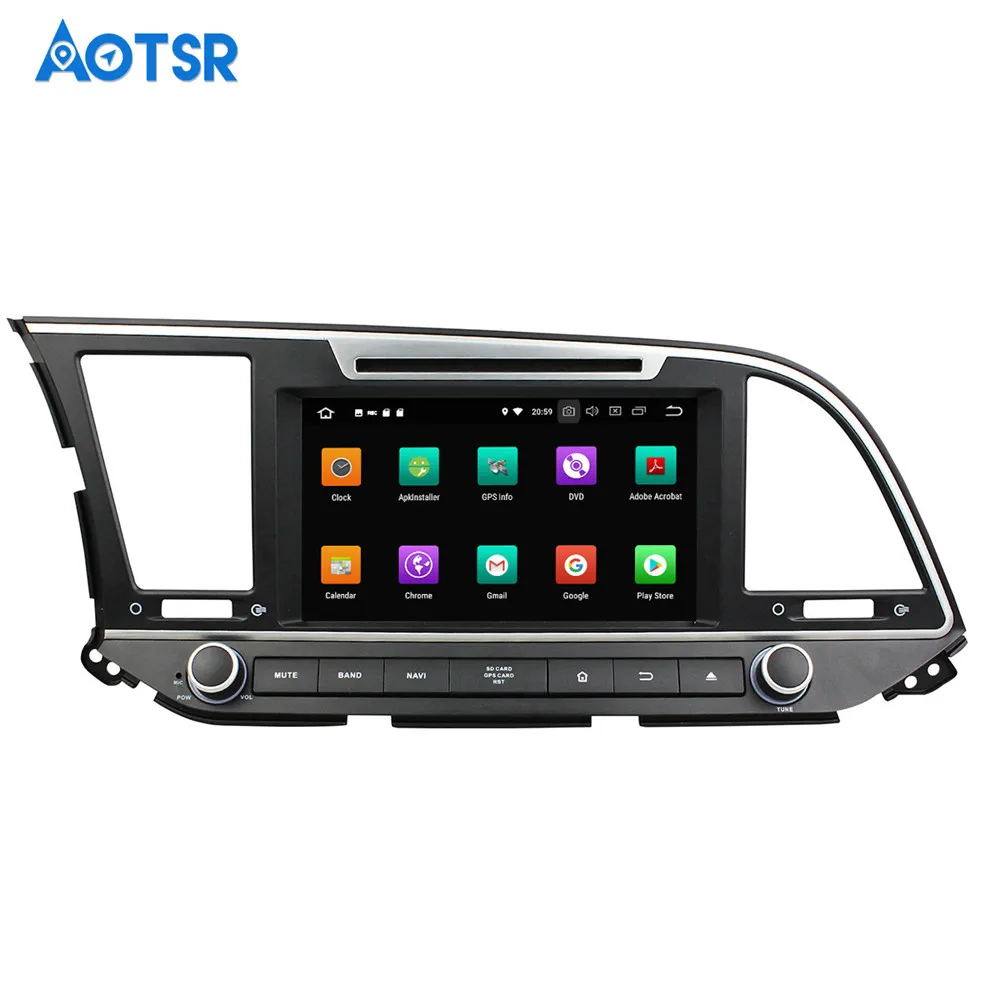 Discount Autoradio Android 8.0 1 din Car GPS Radio For Hyundai Elantra 2016 2017 2018 Touch Screen Auto Stereo GPS 1024*600 CANBUS Radio 8